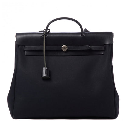 Hermes Toile Vache Calfskin Herbag 39 MM Black 1 of 11