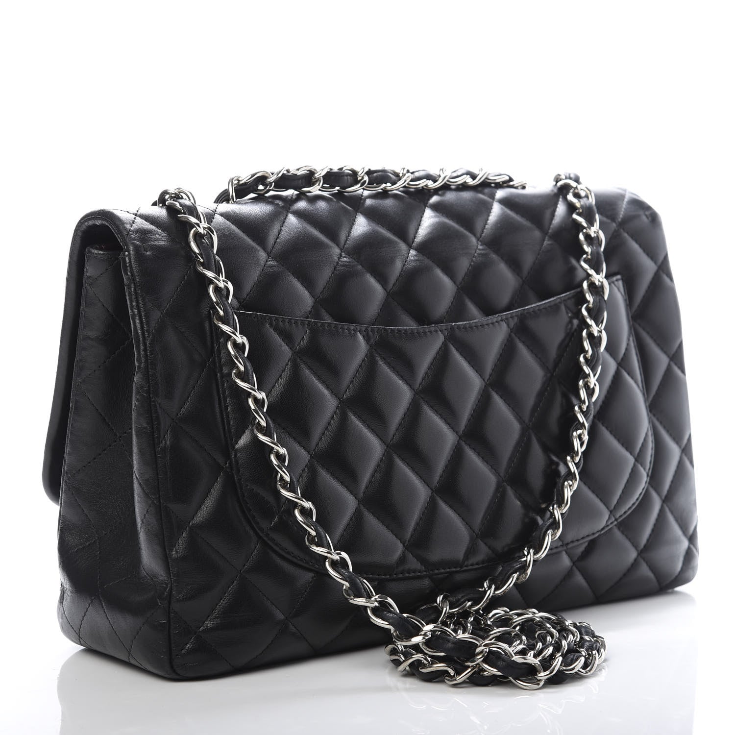 Chanel Lambskin Quilted Jumbo Single Flap Black 2 of 11