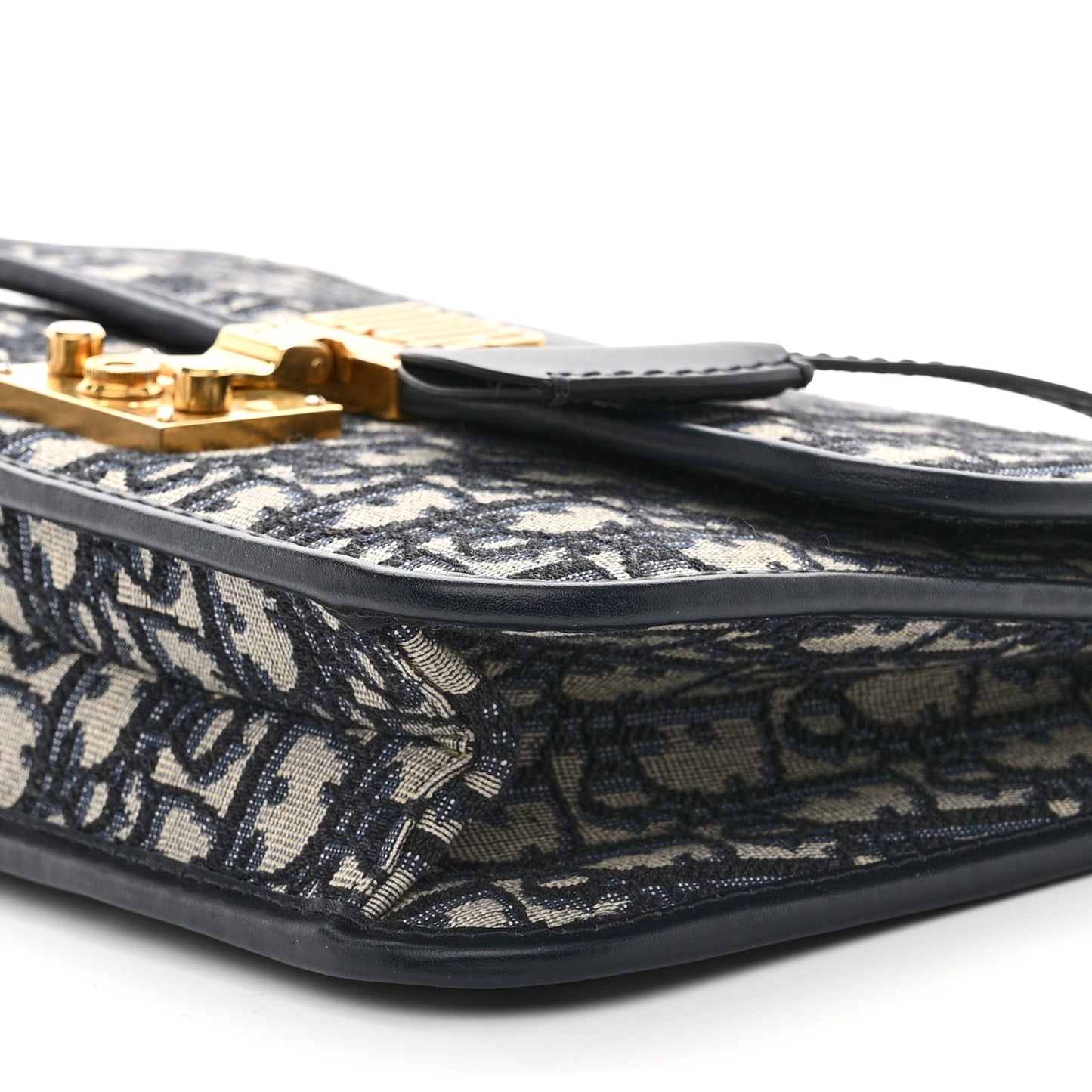 CHRISTIAN DIOR Oblique Small DiorAddict Flap Bag Navy Blue