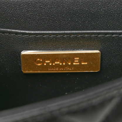 Chanel Lambskin Quilted Mini Flap Top Handle Bag Black 6 of 11