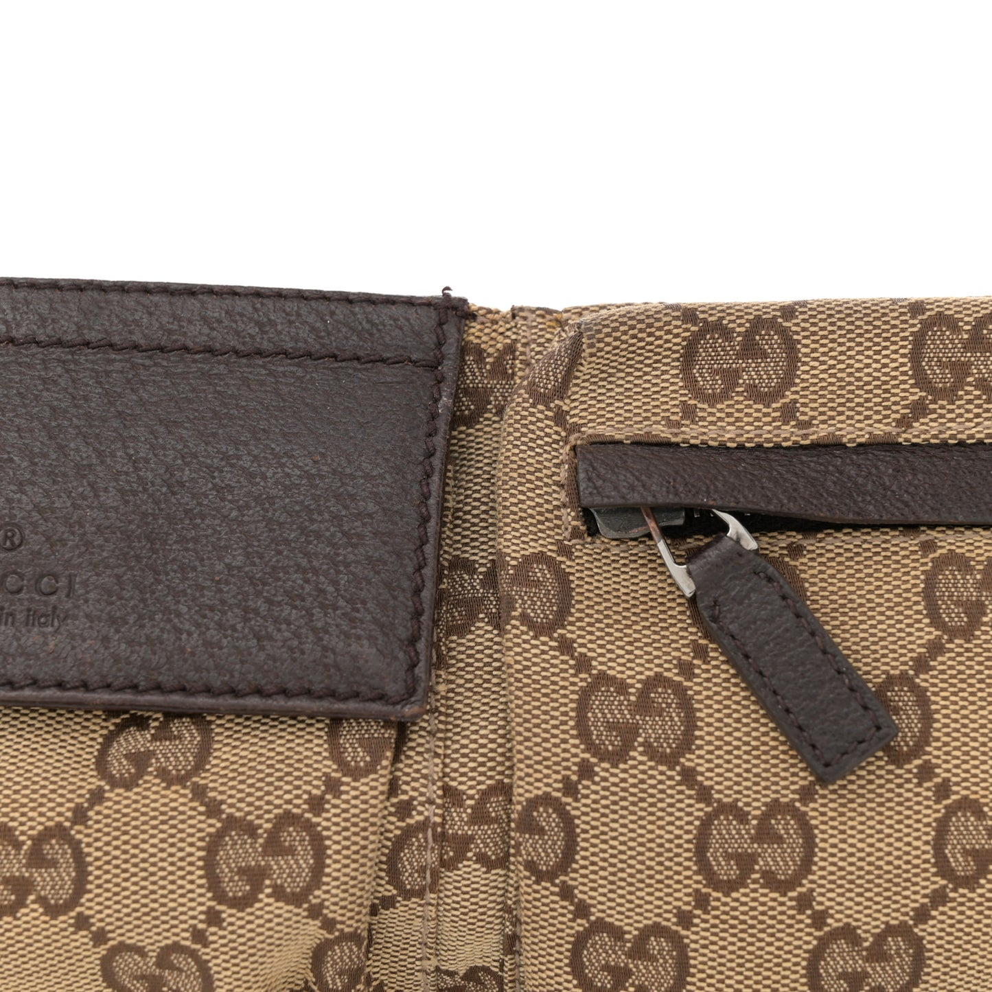 Monogram Web Belt Bag Dark Brown