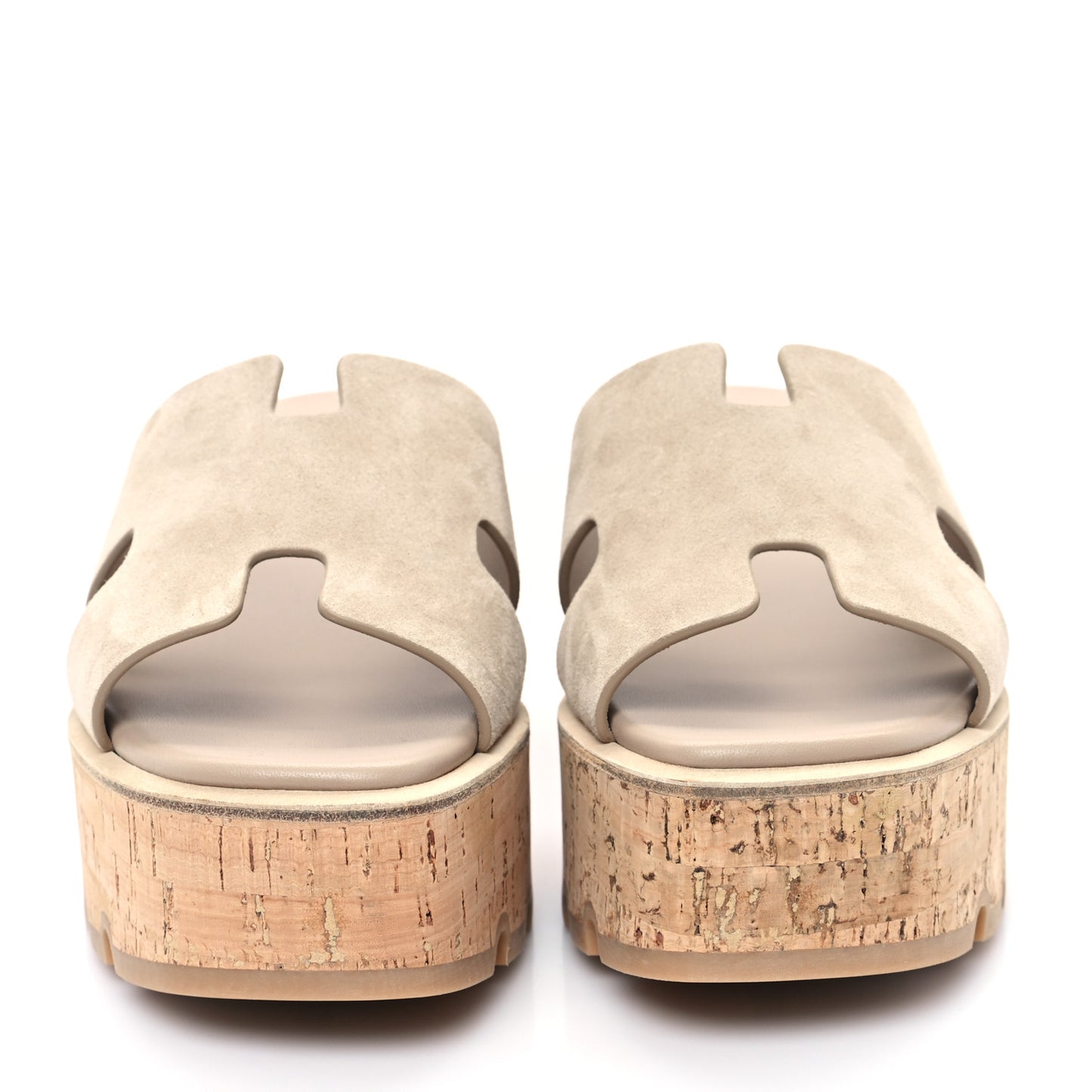 Suede Goatskin Cork Eze 30 Sandals 39 Beige Argile