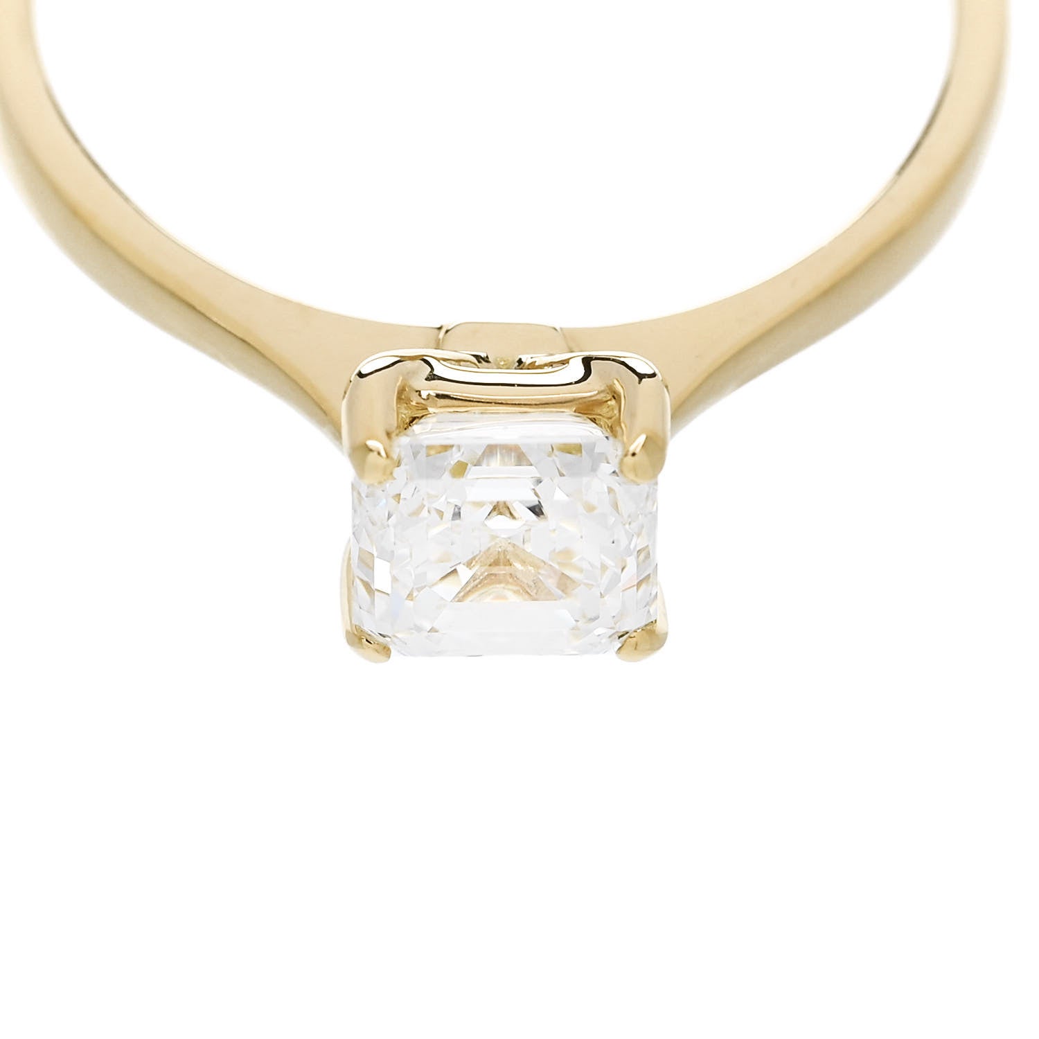 Parker & West by FASHIONPHILE 18K Yellow Gold Diamond 1.03ct Square Emerald Cut Engagement Ring  52 6 7 of 9