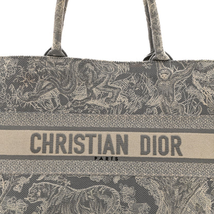 Christian Dior Canvas Embroidered Medium Dioriviera Toile De Jouy Reverse Book Tote Gray 8 of 10