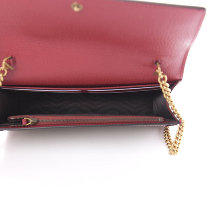 Gucci GG Supreme Monogram Web Queen Margaret Chain Wallet Red 5 of 10