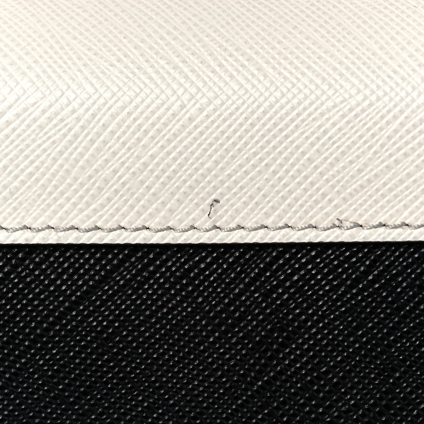 Saffiano Chain Shoulder Bag White Black