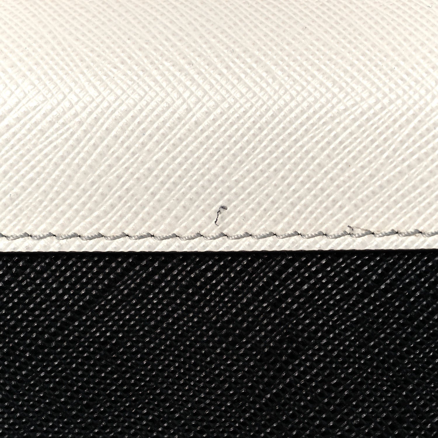 Prada Saffiano Chain Shoulder Bag White Black 11 of 12