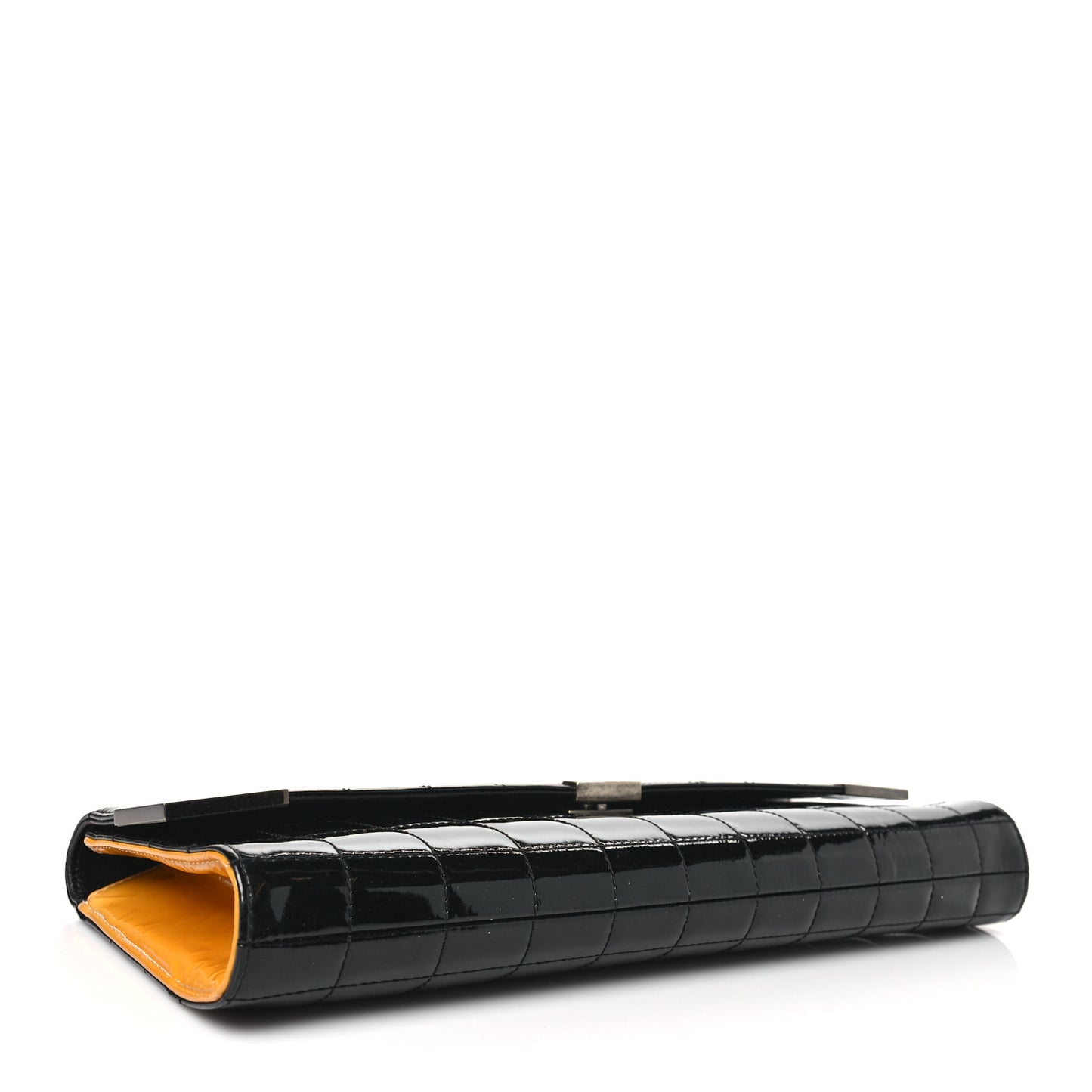 Patent Chocolate Bar Clutch Black