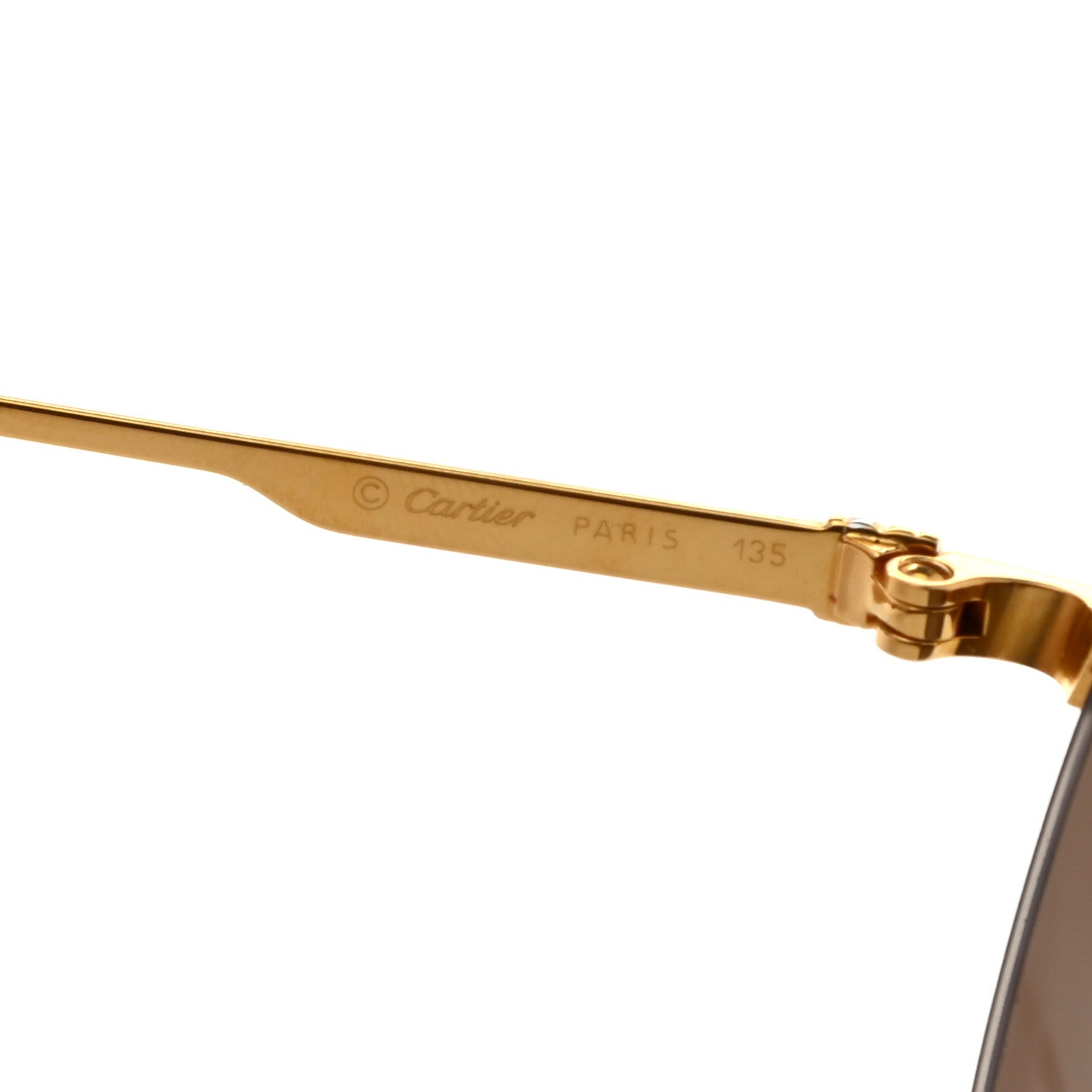 Cartier Metal 61mm Aviator Sunglasses Gold 5 of 10
