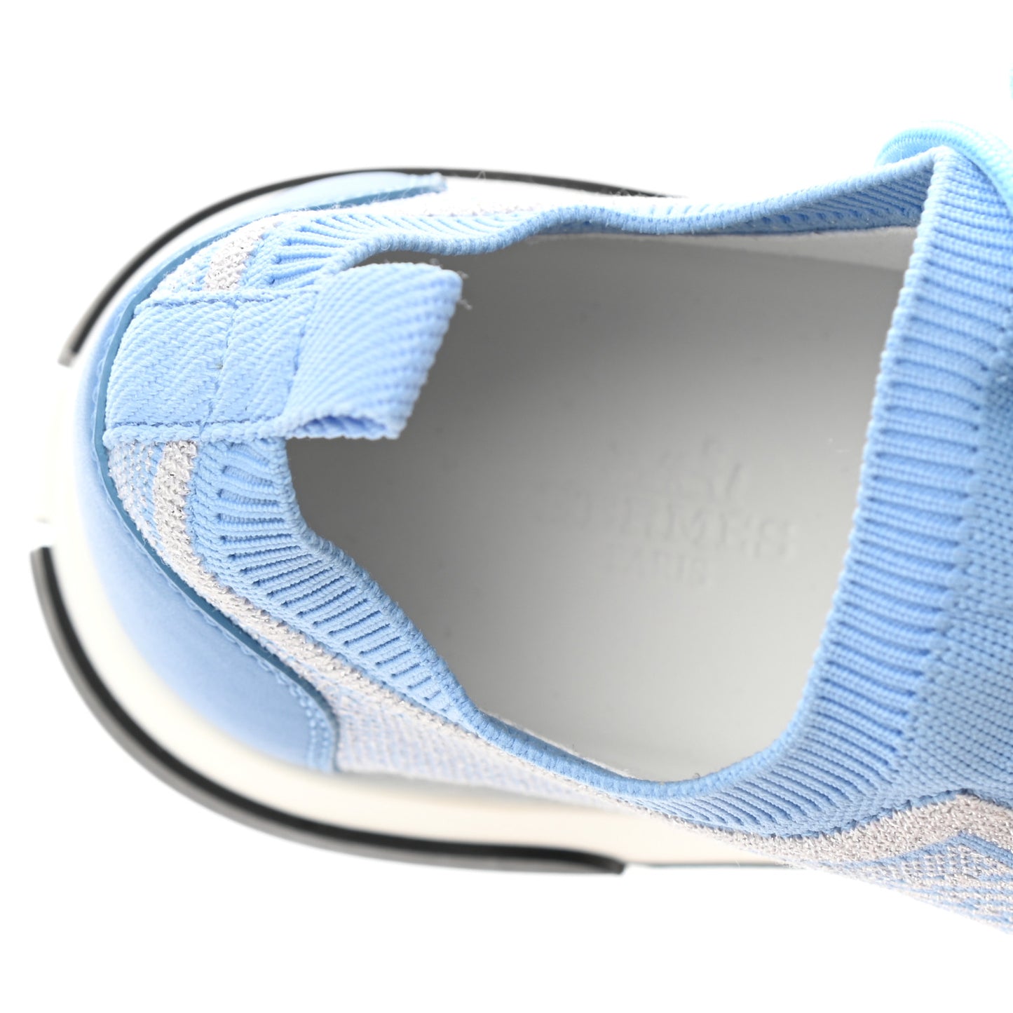 Goatskin Bi-Color Womens Addict Sneakers 38 Argent Bleu Faience