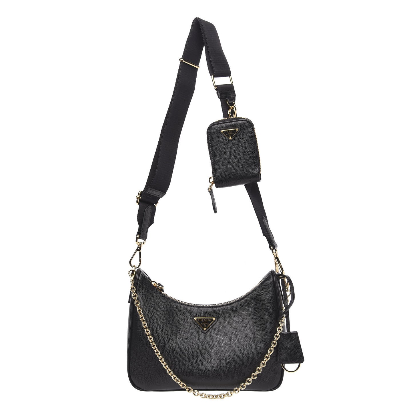 Saffiano Lux Re-Edition 2005 Shoulder Bag Black