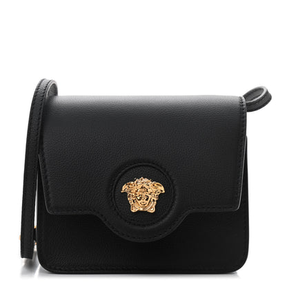 Versace Grained Calfskin La Medusa Shoulder Bag Black 1 of 10