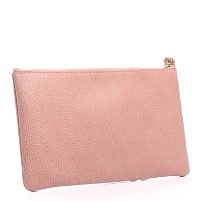 Gucci Calfskin Bamboo Clutch Pink 3 of 9