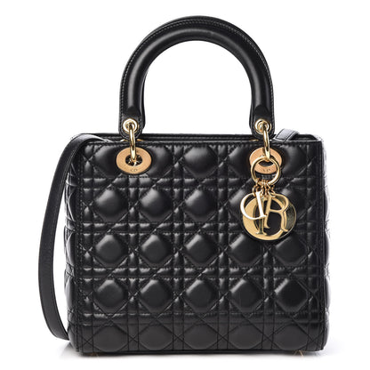 Christian Dior Lambskin Cannage Medium Lady Dior Black 1 of 17