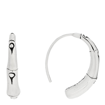 John Hardy Sterling Silver Small Bamboo Drop Hoop Earrings 1 of 4
