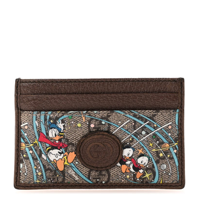 Gucci X DISNEY GG Supreme Monogram Donald Duck Card Holder Beige New Acero 1 of 7