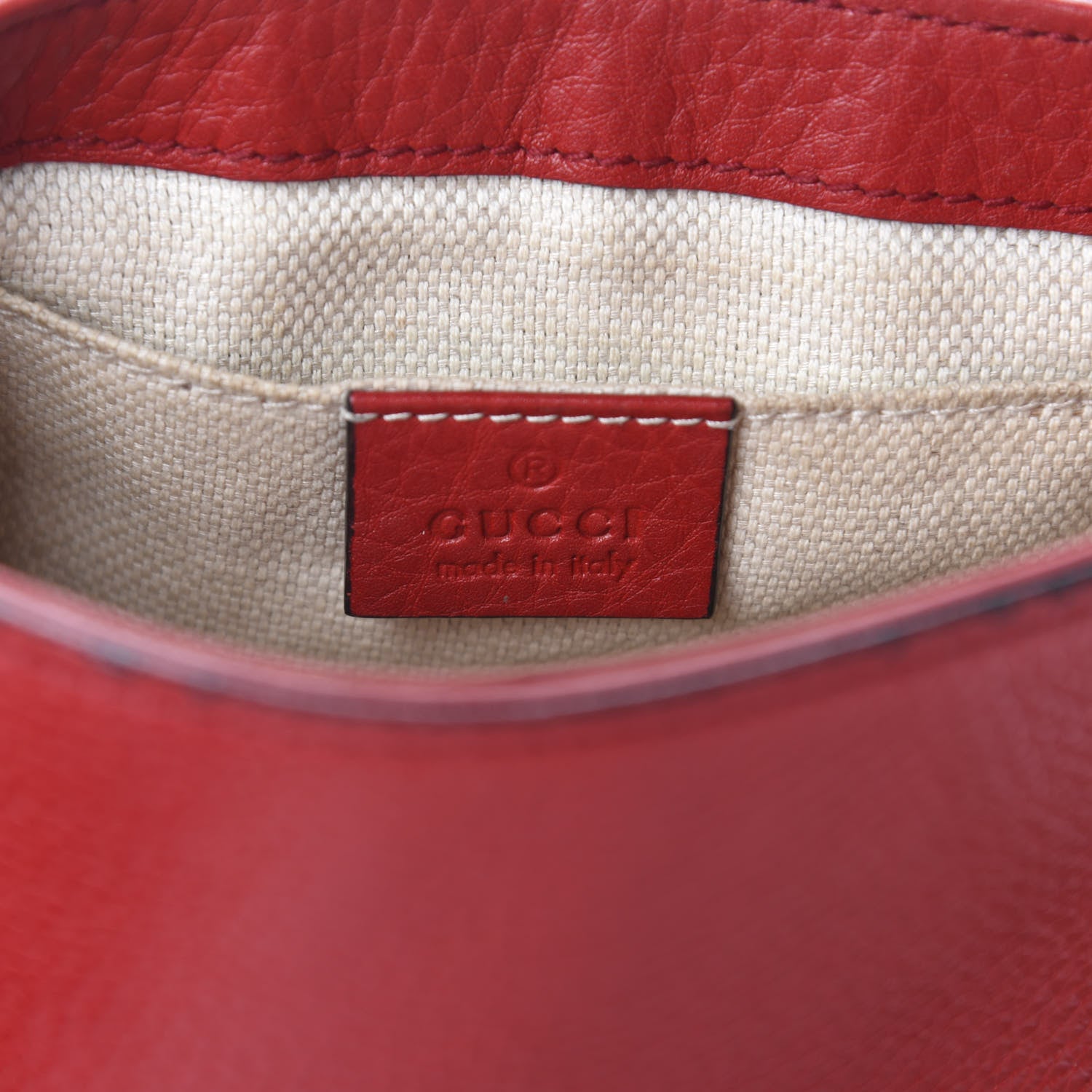 Gucci Pebbled Calfskin Small Soho Flap Crossbody Red 9 of 12