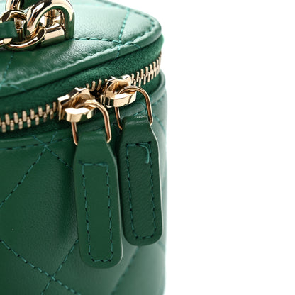 Chanel Lambskin Quilted Top Handle Mini Vanity Case With Chain Green 11 of 12