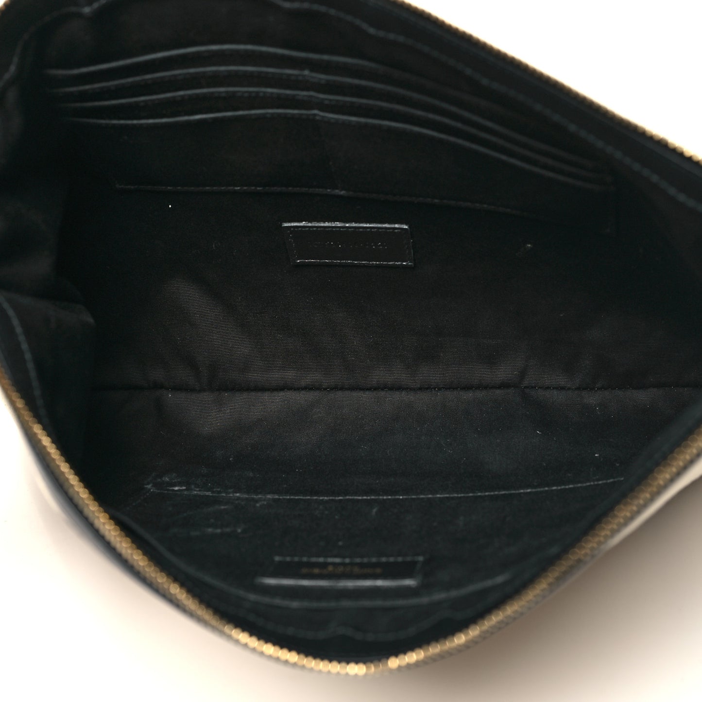 Canvas Monogram Zipped Pouch Beige Black