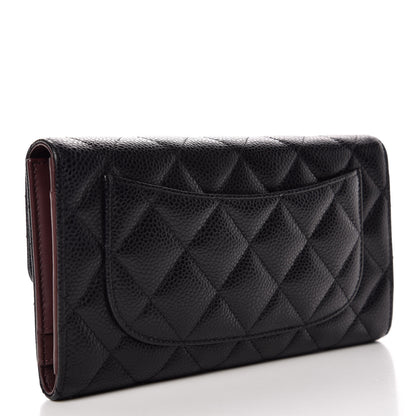 Chanel Caviar Quilted Long Flap Wallet Black 3 of 13