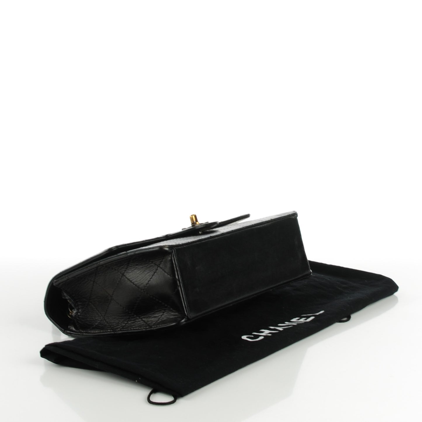 Lambskin Quilted Medium Single Flap Black