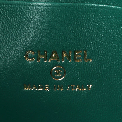 Chanel Lambskin Quilted Small Top Handle Vanity Case With Chain Green 6 of 11