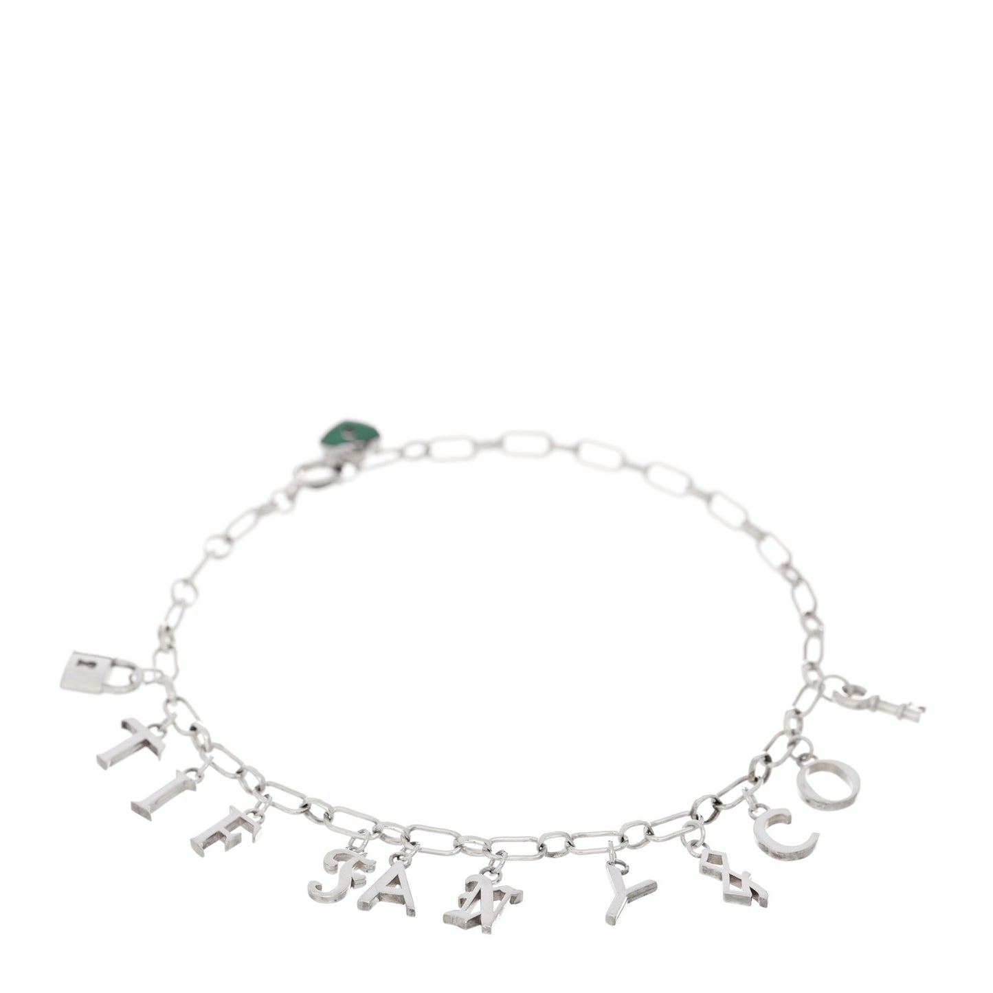 Sterling Silver Enamel Love Notes Logo Charm Bracelet Blue