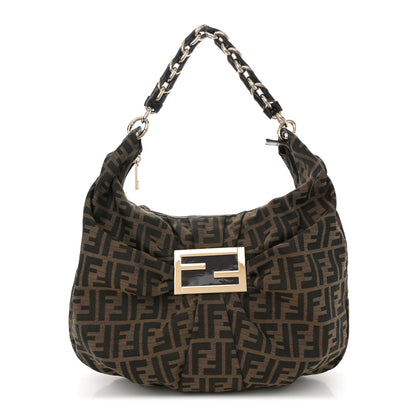 Fendi Zucca Patent Mia Hobo Tobacco 1 of 10