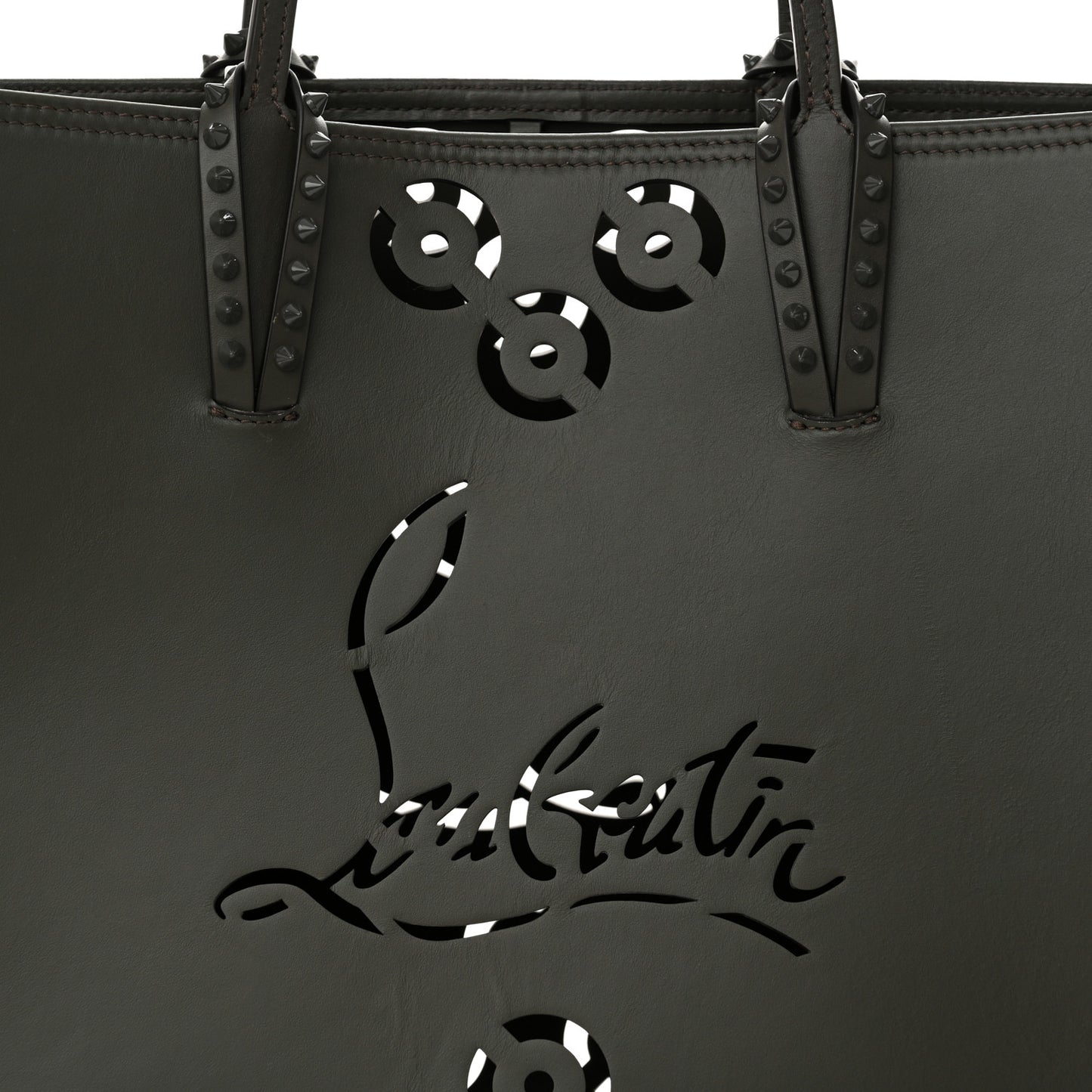 Calfskin Paris CL Logo Perforated Cabata Tote Rocket