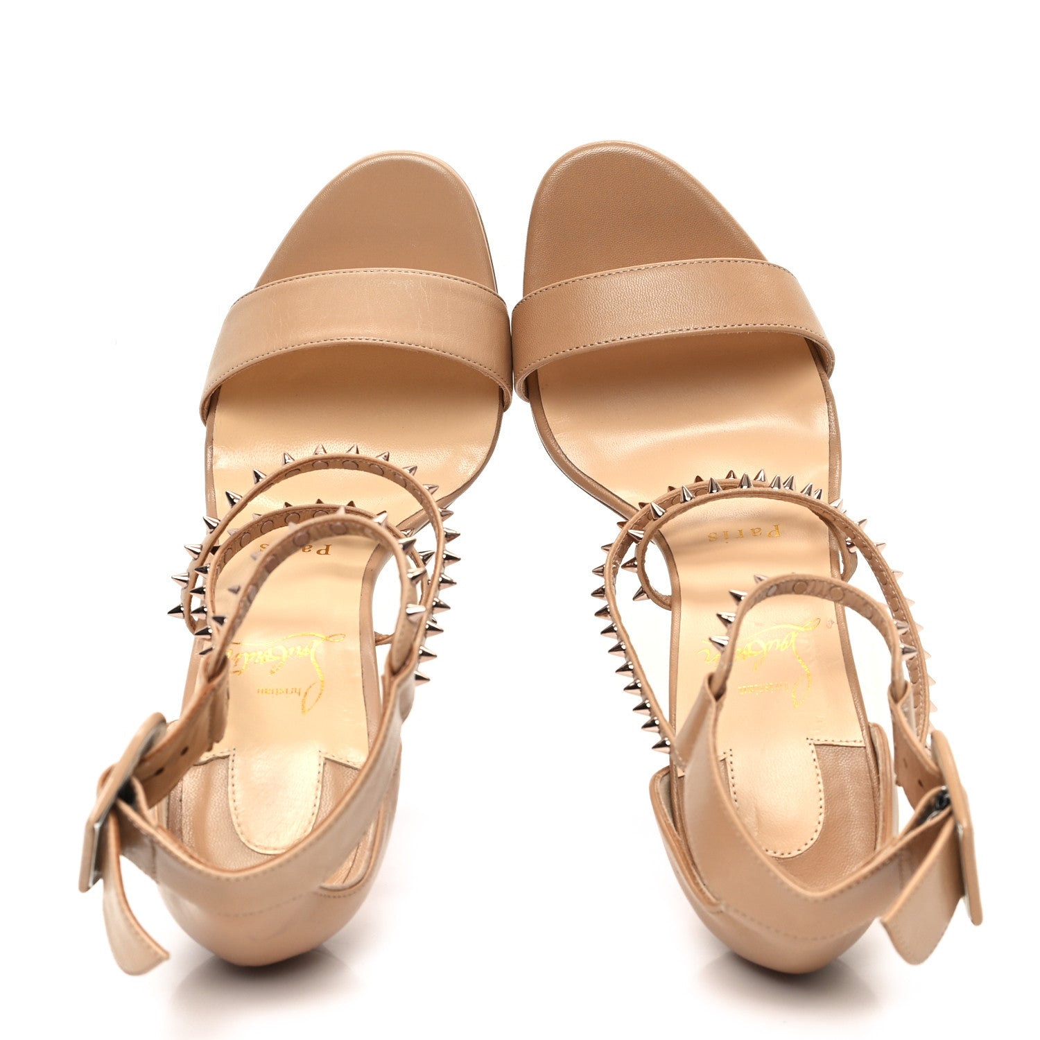 Christian Louboutin Kid Choca Lux 120 Sandals 38 Nude Pink Bronze 2 of 8