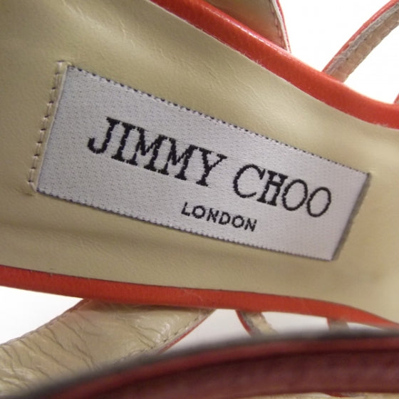 Jimmy Choo Kidskin Samoa Sandals 36.5 Orange 7 of 7