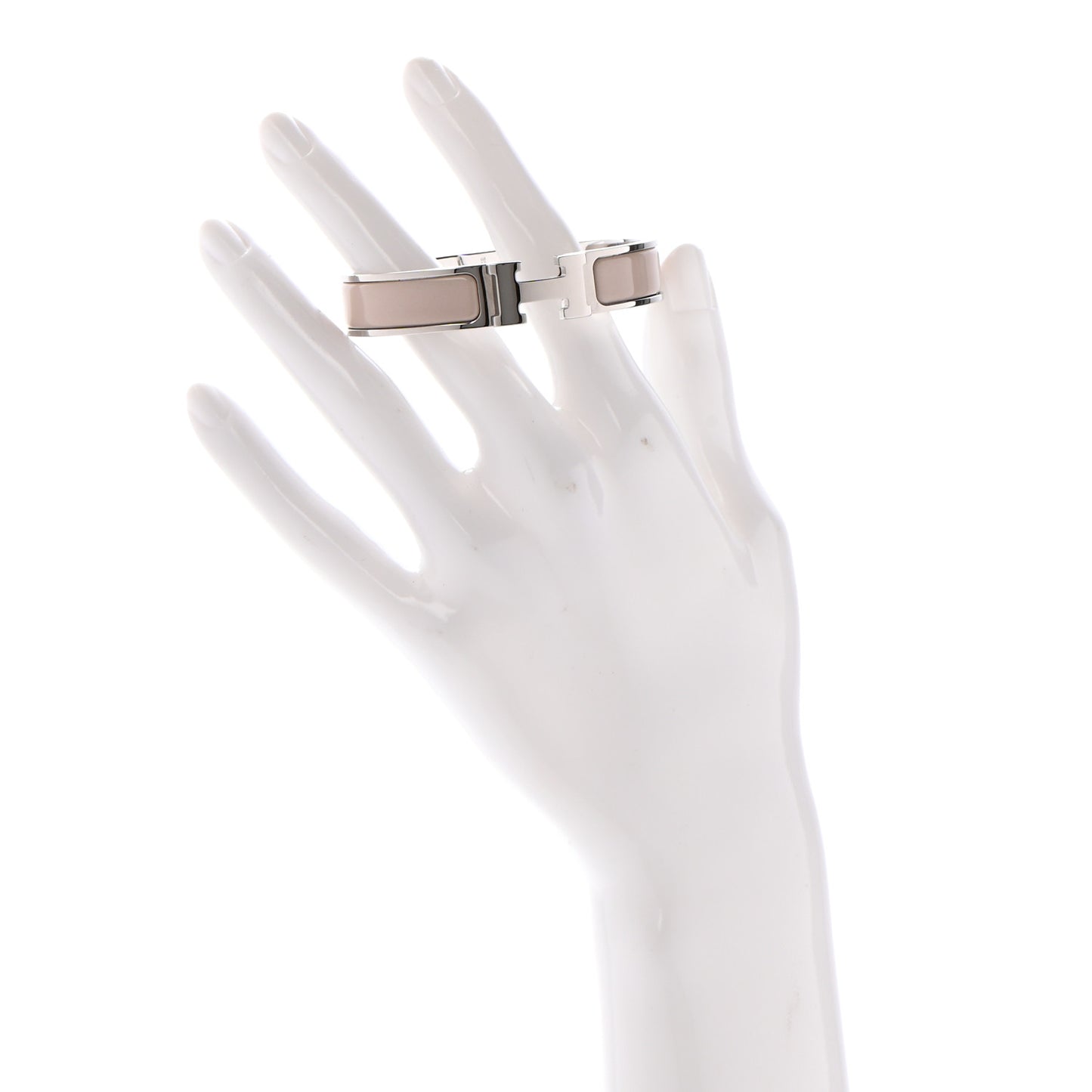 Enamel Narrow Clic Clac H Bracelet PM Marron Glace