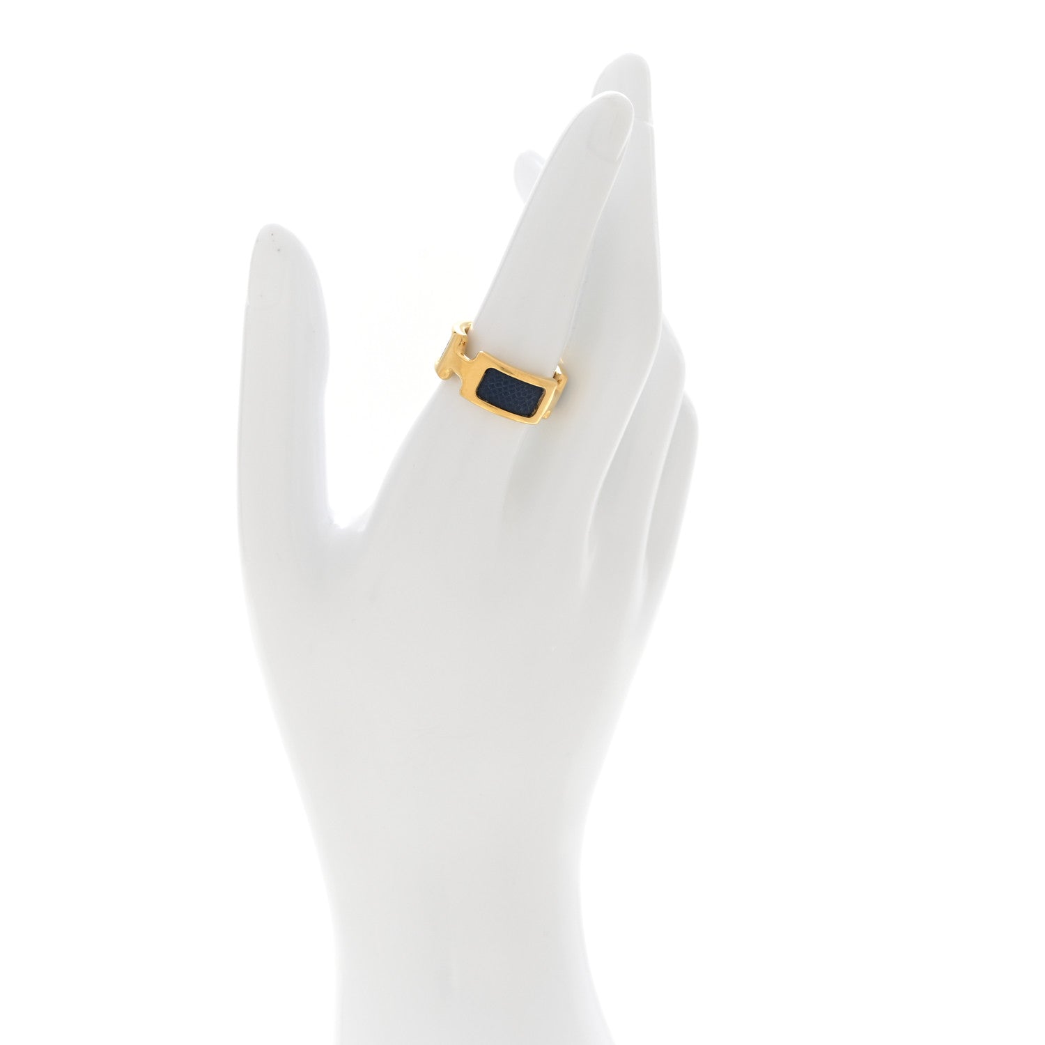 Hermes Madame Calfskin Olympe Ring M 55 7.25 Deep Bleu 2 of 6