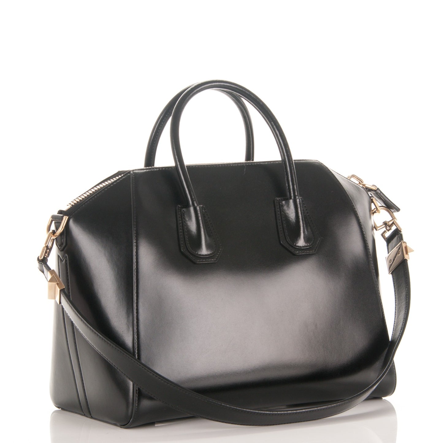 Shiny Lord Calfskin Medium Antigona Black