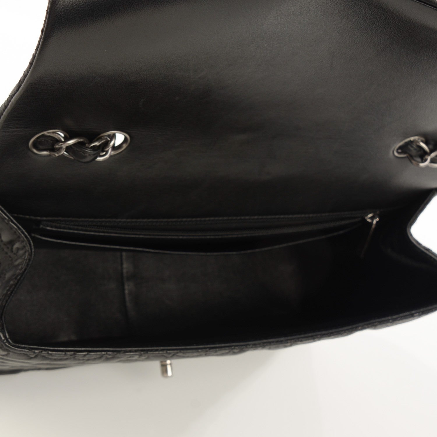 Chanel Lambskin Embroidered Jumbo CC Follies Flap Black 6 of 9