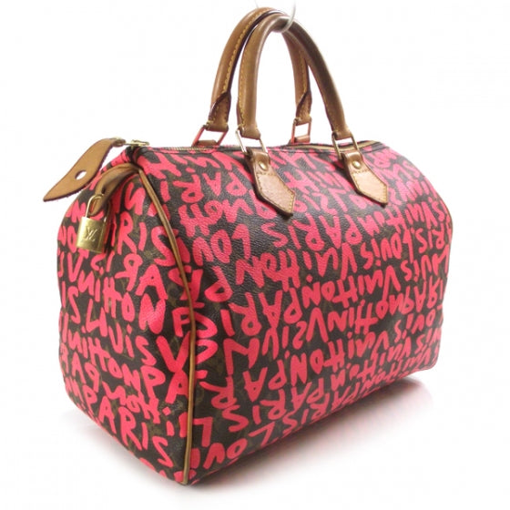 Louis Vuitton Monogram Graffiti Speedy 30 Fuchsia 3 of 9