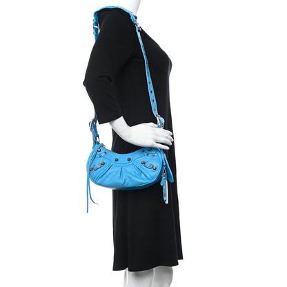 Balenciaga Agneau Arena Le Cagole Shoulder Bag XS Cyan 2 of 9