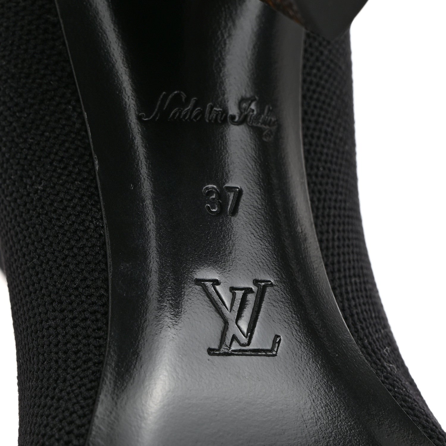 Louis Vuitton Monogram Stretch Fabric Silhouette Ankle Boots 37 Black 7 of 7