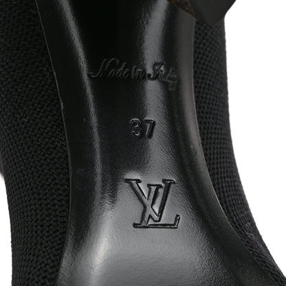 Louis Vuitton Monogram Stretch Fabric Silhouette Ankle Boots 37 Black 7 of 7