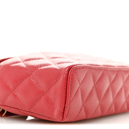 Chanel Caviar Quilted Top Handle Slim Vanity With Chain Red 9 of 11