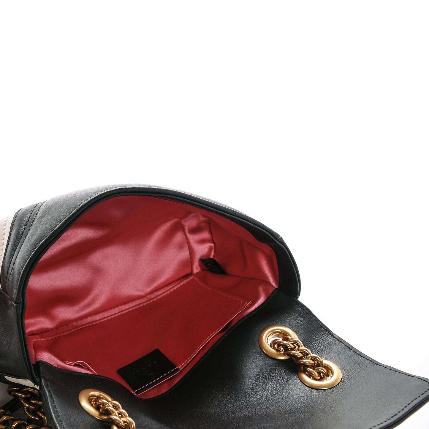 Calfskin Matelasse Mini GG Marmont Shoulder Bag Black White
