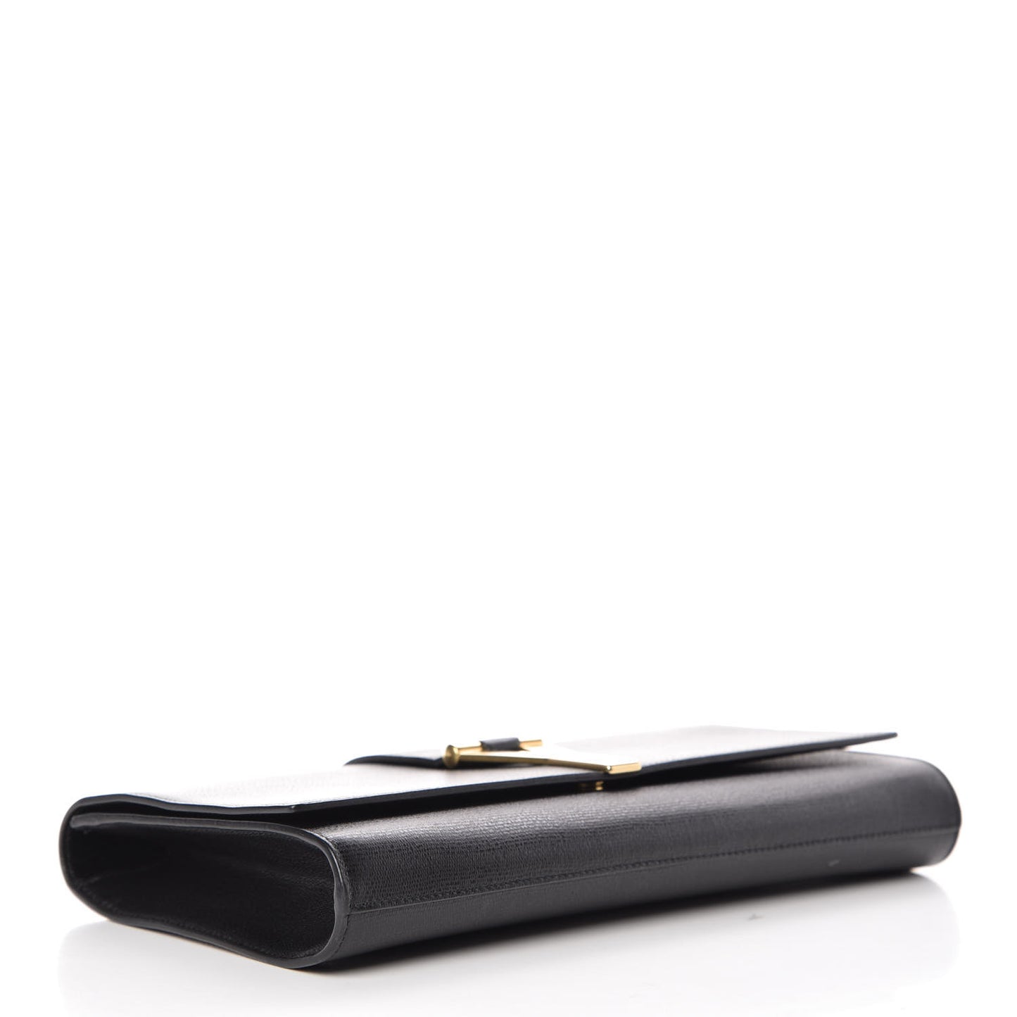 Textured Calfskin Classic Y Ligne Clutch Black