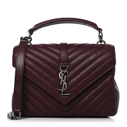 Saint Laurent Sheepskin Matelasse Chevron Monogram Medium College Bag Old Brandy 1 of 8
