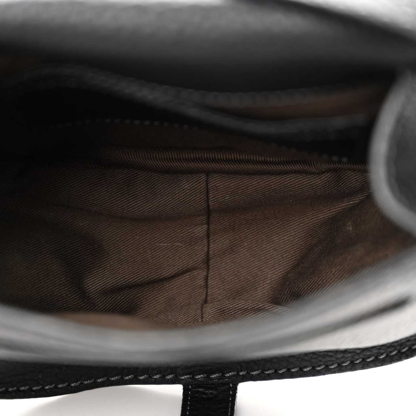 Grained Calfskin Small Marcie Saddle Bag Black