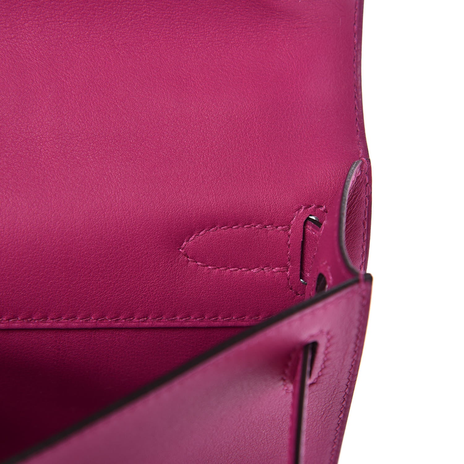 Hermes Swift Kelly Cut Clutch Pochette Rose Pourpre 18 of 22