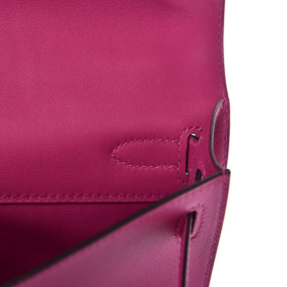 Hermes Swift Kelly Cut Clutch Pochette Rose Pourpre 18 of 22