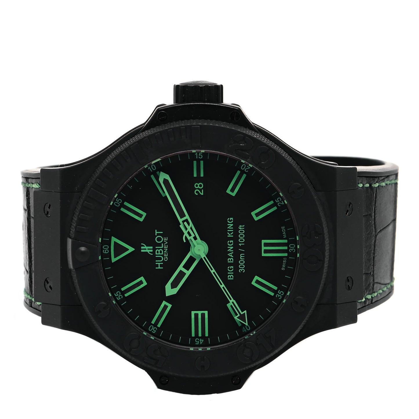 Ceramic Alligator 48mm Big Bang King All Black Green Automatic Watch Black 322.CI.1190.GR.ABG11
