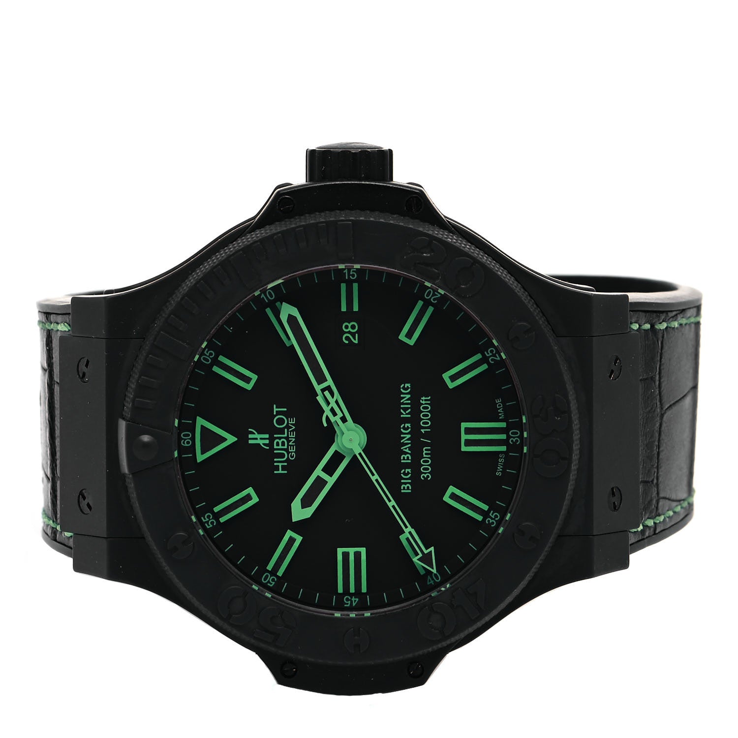 Hublot Ceramic Alligator 48mm Big Bang King All Black Green Automatic Watch Black 322.CI.1190.GR.ABG11 2 of 5