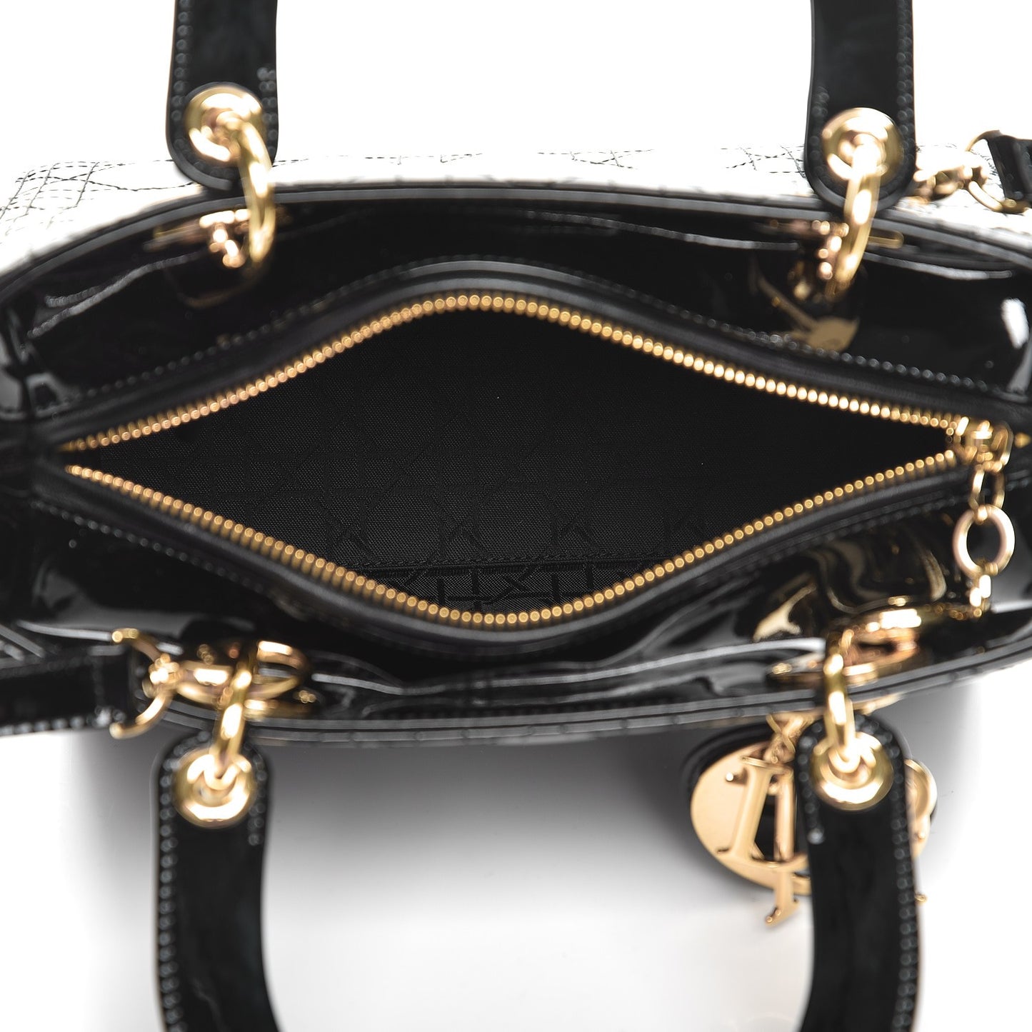 Patent Cannage Medium Lady Dior Black