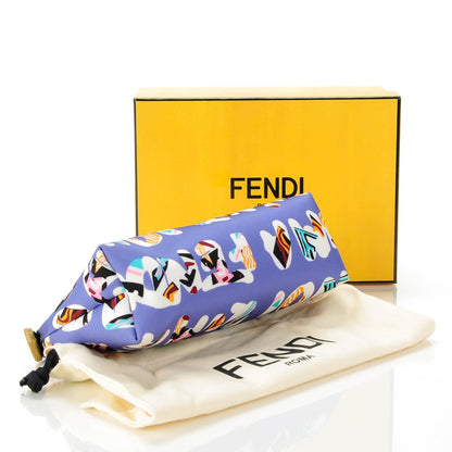 Fendi Nylon Roma Print Cosmetic Pouch Cassis Paglia 4 of 9